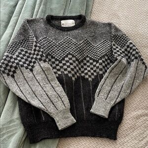 Vintage ICEMART Black and Gray Wool Sweater